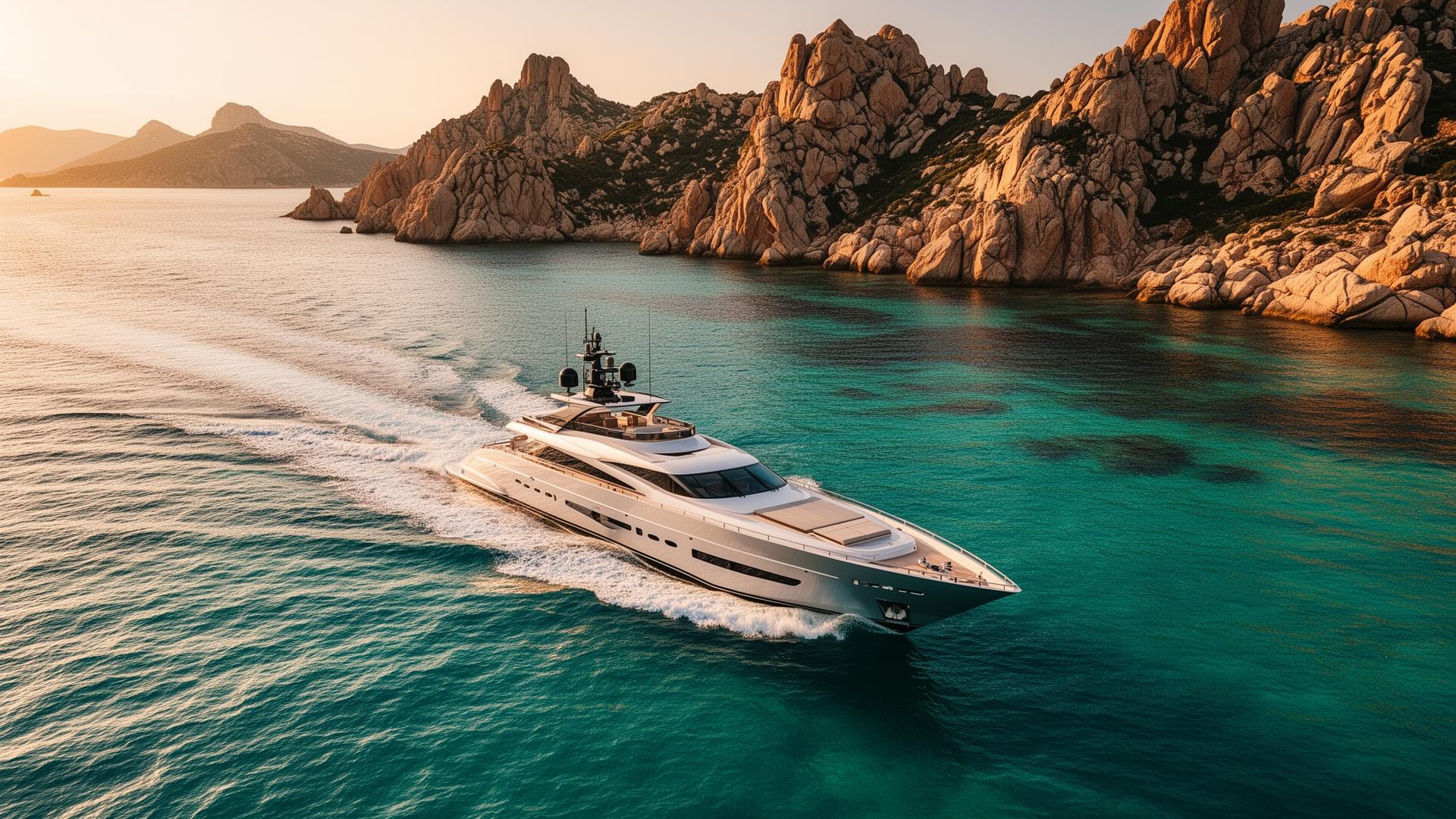 Luxury yacht in Costa Smeralda